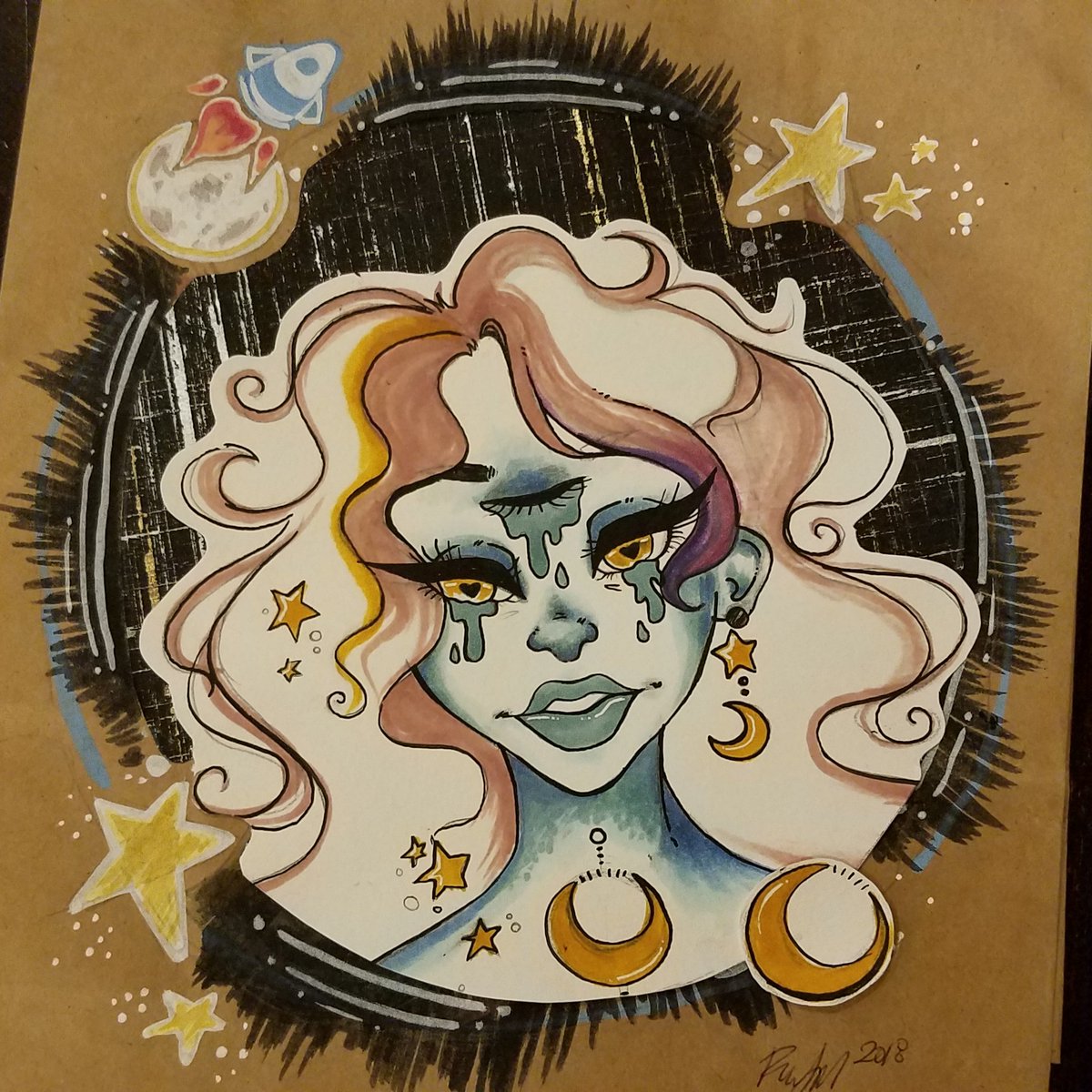 Monster_Shoppe's tweet photo. I just completed this watercolor for a client, #stargirl . I'm going to be at #SWFLComicCon this weekend. Come out, visit my booth, and see all my latest creations. So excited to see @TheSethGilliam , @paulmounts , @TonyDiGerolamo and all the other participants. #ComicCon #art https://t.co/fuVD3ur5EV