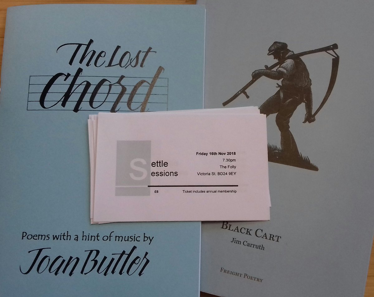 thecornersettle's tweet photo. don't miss an evening of contrsting poetry at The Folly this evening with readings by Jim Carruth &amp; Joan Butler. hosted by Settle Sessions tickets avail on the door. #settlesessions @SessionsSettle #thefollysettle #poetryreading #poetry #poetrylive #poetryevent #localpoet #poet https://t.co/QhtLnQUNLO