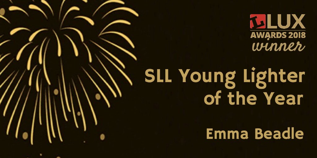 Congratulations to Emma Beadle, the SLL Young Lighter of the Year.  2018. #lighting <a href="/SLL100/">SLL</a>