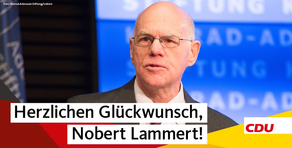 CDU's tweet image. Herzlichen Glückwunsch, lieber Norbert Lammert! Der Vorsitzende der @KASOnline und frühere Bundestagspräsident feiert heute seinen 70. Geburtstag. #happyBirthday
