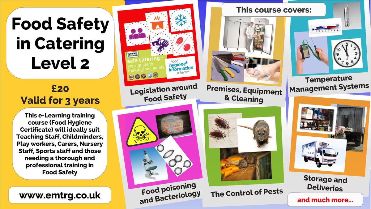 Emtrg's tweet photo. Prepare food safely with our Food Safety in Catering Level 2  e-Learning course with #emaginationtraining visit https://t.co/oQiTafTKUs #eLearning #childcare #daynursery #manager #senco #nannies #earlyyears #teachersuk https://t.co/Ov7szehkFC