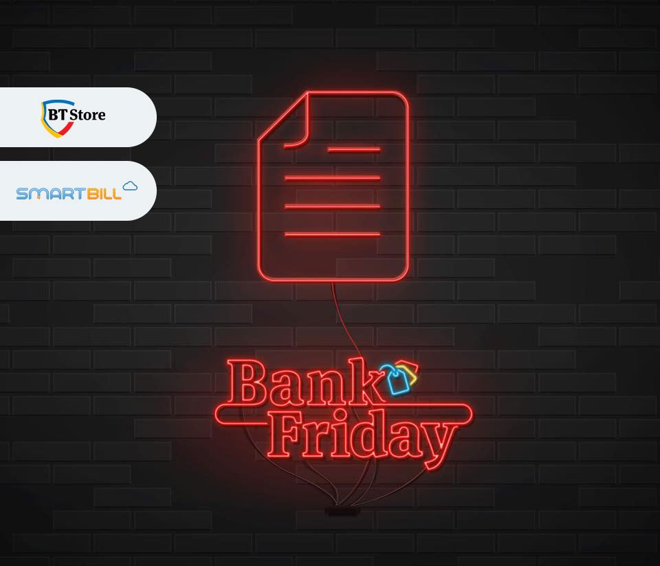 SmartBillRo's tweet photo. O facturare mai inteligentă înseamnă o afacere mai eficientă. În BTStore găsiți astăzi super ofertă, valabilă pentru clienții noi Smart Bill #BankFriday #SmartFriday. #BTStore https://t.co/XeHTNhq2dV https://t.co/m5wiqlzqfp