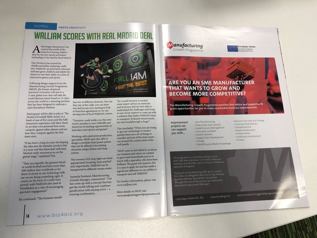 MfgGrowthP's tweet photo. Catch us and @TheWallJammer in Autumn's @biz4biz!
Read here:
https://t.co/hjVO9RsJvo
#business #manufacturing #ukmfg #biz4biz #SMEUK #WallJam #businesssupport #grants #funding https://t.co/dYRf3BWexs