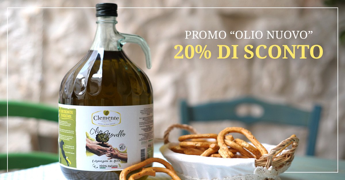olioclemente's tweet photo. Il NUOVO OLIO è arrivato💚
Approfitta della promozione, #Sconto del 20% su tutti i nostri prodotti. Trasporto gratuito in tutta Italia 🇮🇹🚛
Acquista ora 👉🛒 https://t.co/jLWsjuIwit... OFFERTA LIMITATA!
#olioclemente #olionovello2018 #autentico #promoclemente #pugliese https://t.co/5xqi1qRA6g