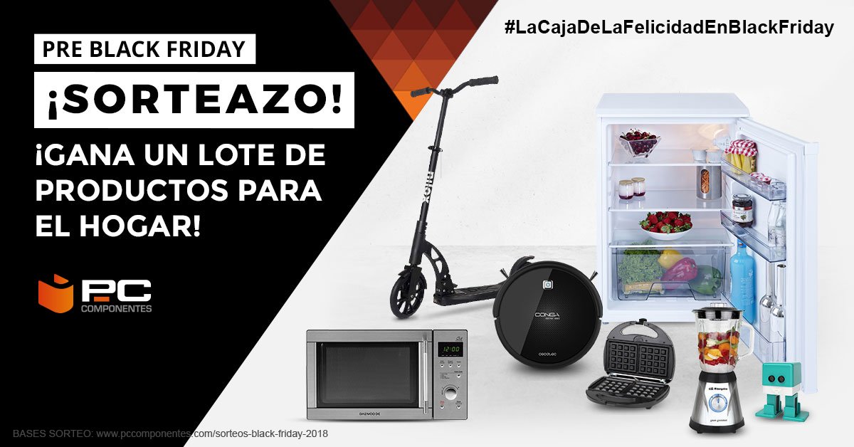 pccomponentes's tweet photo. ⭐️SORTEAZOO⭐️

Llévate este pack PcComponentes, solo tienes que:
- RT + Comentar con #LaCajaDeLaFelicidadEnBlackFriday
- Seguir a @pccomponentes
- Confirma tu participación en el formulario del sorteo👉https://t.co/jYCt2MEhiZ  

SUERTE A TODOS/AS!! https://t.co/KhTM0eZRQJ