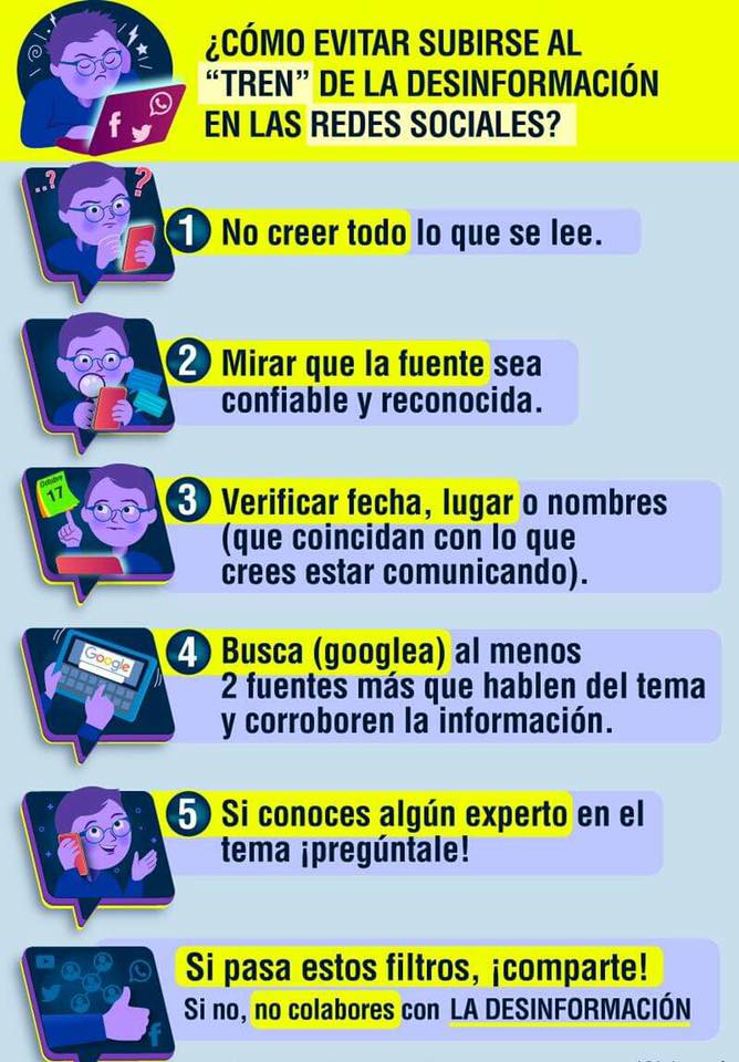 Guadaumbrete's tweet photo. Estamos viviendo en la era de la información. Este fenómeno, tiene como efecto colateral, que información falsa, sensacionalista y sin fundamentos se pueda propagar rápidamente y sin fronteras.Cómo evitar subirse al tren de la desinformación en las redes sociales. 🧐 https://t.co/lH3yPwhTzY