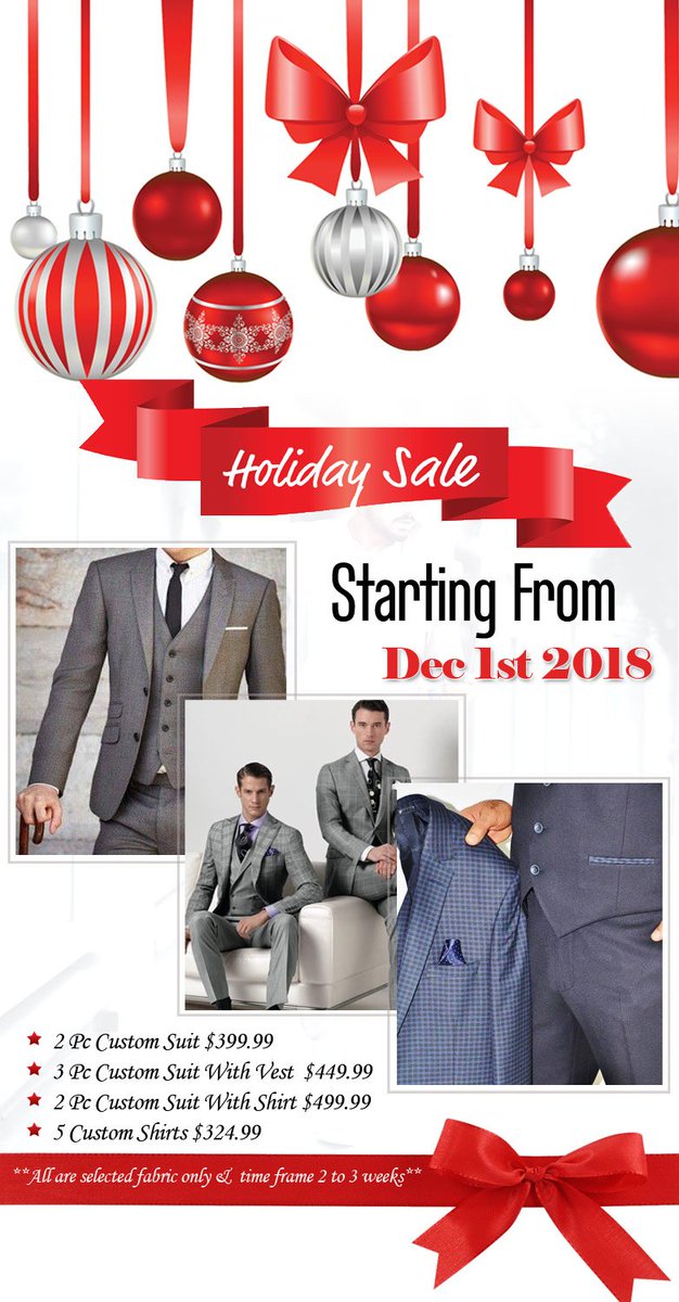 suitman_customs's tweet photo. Holiday #Sale Starting From Dec 1st 2018
For more details visit: https://t.co/egyar5RIsO

#MenCustomSuits #MenCustomsSuitsBrampton #CustomSuitsBrampton #CustomSuitsMississauga #CustomTailoredSuits #BespokeTailor #Brampton #CustomMenswear #Mississauga #HolidaySale #Ontario #Canada https://t.co/xFhIOjVi4n