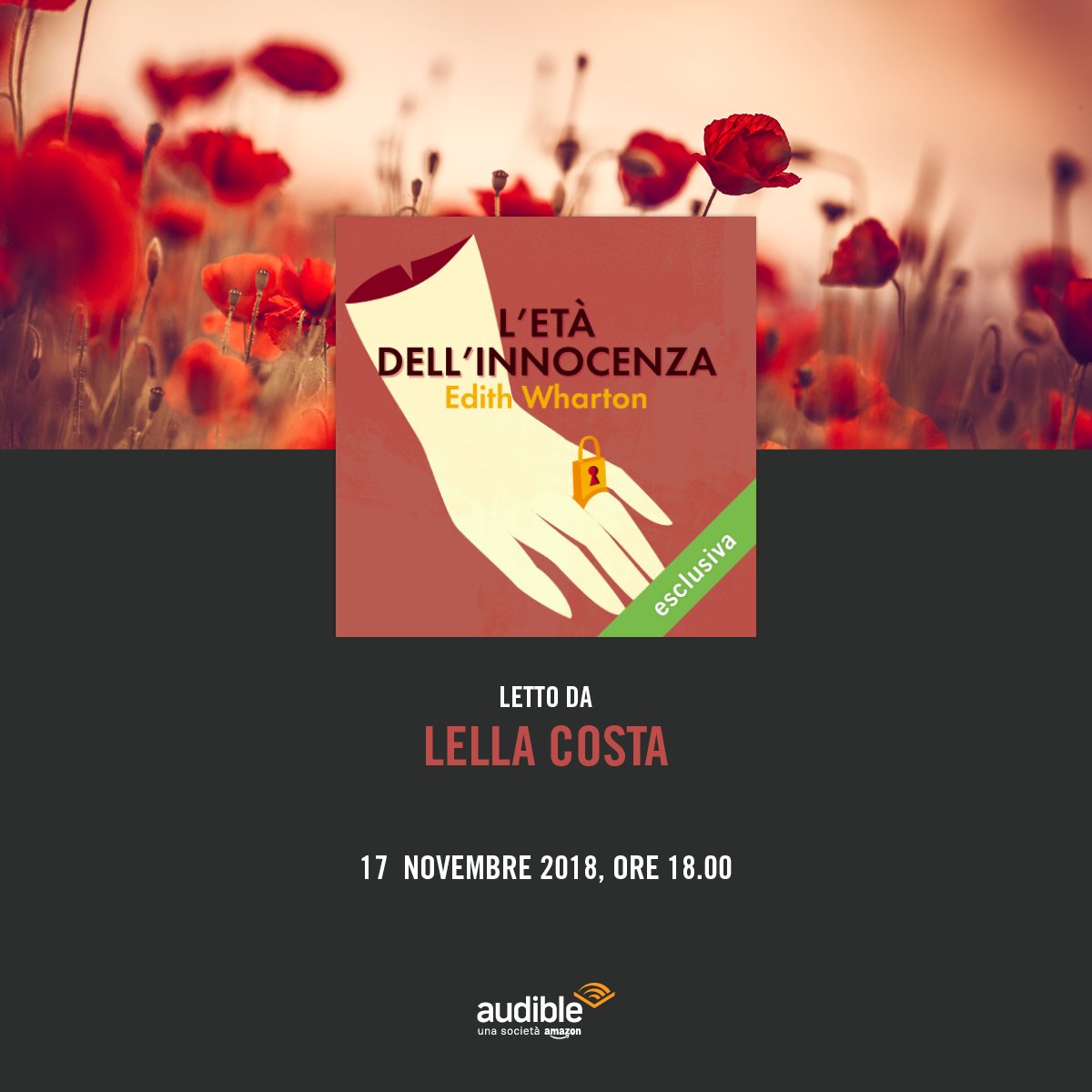 Audible.it (@audibleit) on Twitter photo Il primo premio Pulitzer ad una donna. Il mondo dell’alta società newyorkese del XIX secolo. Vi aspettiamo domani, ore 18.00, nella cornice di <a href="/BOOKCITYMILANO/">BookCity Milano</a>: Lella Costa ci condurrà nelle atmosfere de “L’età dell’innocenza” di Edith Wharton. #BCM18 adbl.co/ReadingLellaCo… Il primo premio Pulitzer ad una donna. Il mondo dell’alta società newyorkese del XIX secolo. Vi aspettiamo domani, ore 18.00, nella cornice di <a href="/BOOKCITYMILANO/">BookCity Milano</a>: Lella Costa ci condurrà nelle atmosfere de “L’età dell’innocenza” di Edith Wharton. #BCM18 adbl.co/ReadingLellaCo…