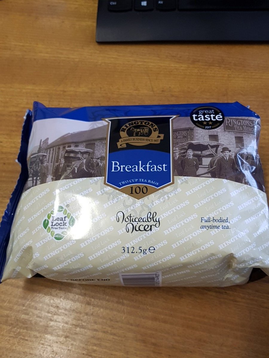 Gift from the boss at work! <a href="/Ringtons/">Ringtons</a> tea. Apparently he had "too much tea" at home, hence the gift. Anybody else heard of this "too much tea" nonsense before?