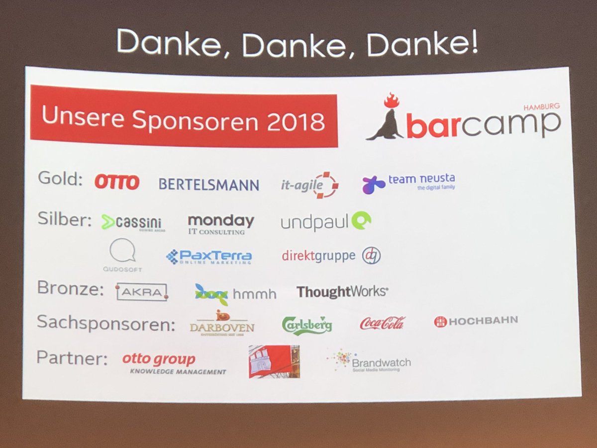 TanteTrippel's tweet photo. Kein Barcamp ohne Sponsoren  #danke #bchh18 https://t.co/xvyJFOw54C