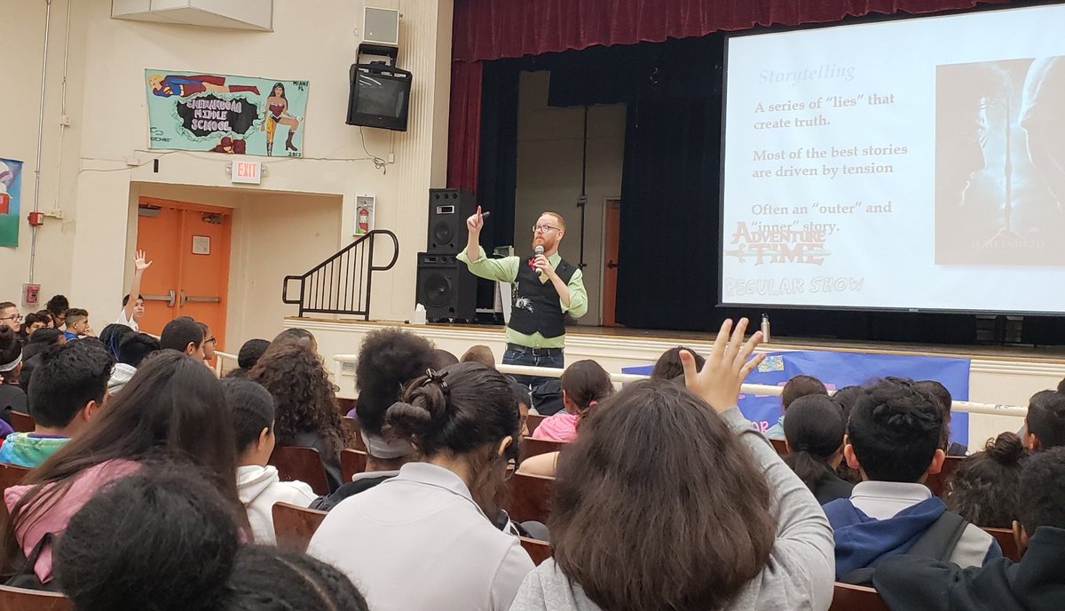 ShenandoahMS's tweet photo. It's #FlashbackFriday so we are going way back to yesterday when author, Connor McCreery , visited to speak to our students about his books & the love of reading. Thanks for visiting us! #mdcpsreading #miamireads
@ConnorMcCreery @MDCPS @MiamiSup @MDCPSCentral @MDCPSREADING https://t.co/UjMcMXS6wn
