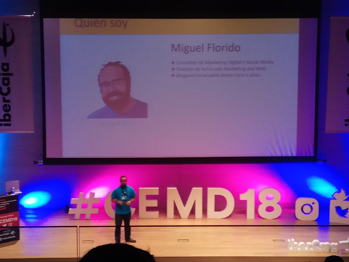 Deseando escuchar lo que tiene que decir <a href="/miguelfloro/">Miguel Florido</a> en su ponencia "7 estrategias para multiplicar conversiones y ventas x4" en #CEMD18 👏