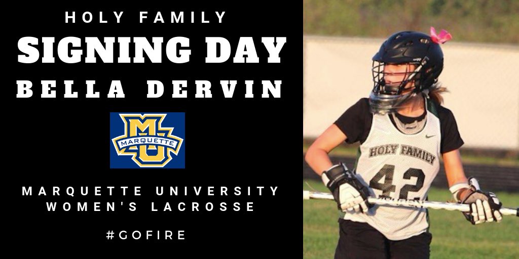 SIGNING DAY: Congratulations to Bella Dervin on signing her National Letter of Intent to play Lacrosse at Marquette University! <a href="/MarquetteWLax/">Marquette Women’s Lacrosse</a> #gofire