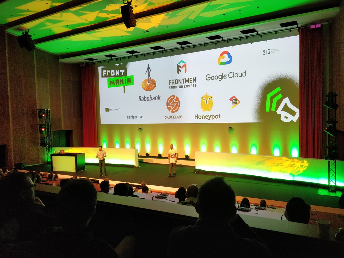 CultRepo's tweet photo. We are LOVING it at @FrontMania!! 🤩 So many inspirational speakers and an amazing turnout for the first edition of the conference! Seems like Mia and Matthijs have discovered their calling 😂🕺🚨 #FrontMania #Frontend #AmsterdamTech https://t.co/diyUFigwCy