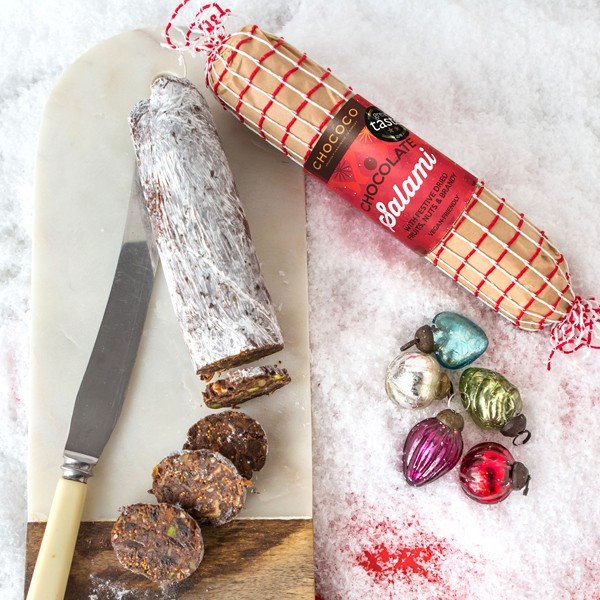 TruNetGroup's tweet photo. Check out @Chococotweet's use of our classic square, red and white netting. Our net has given this product that aesthetically pleasing look Chococo were trying to achieve whilst also giving their “Festive Chocolate Salami” a very artisan look and traditional feel. https://t.co/LyYNVRbXPD