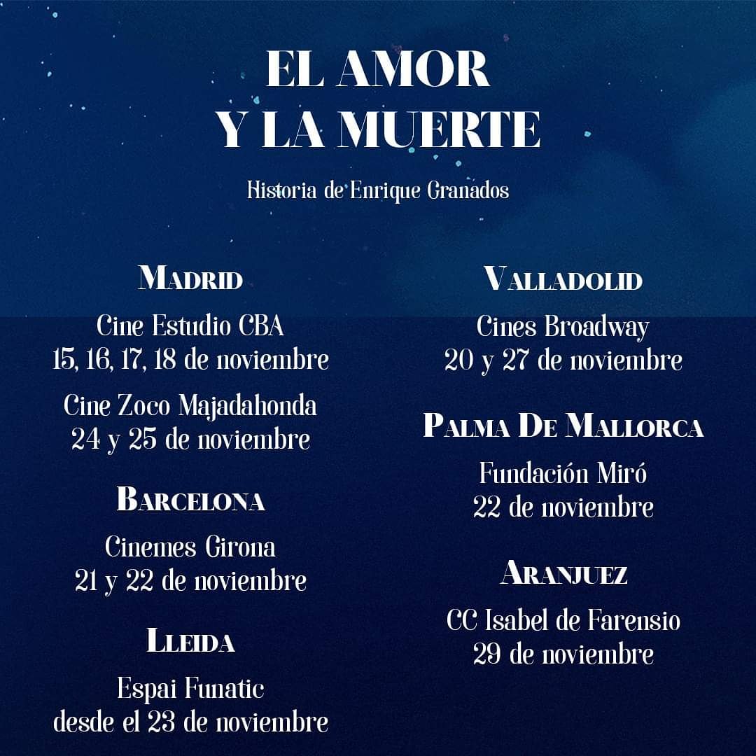 Elamorylamuert_'s tweet photo. 🎬Una película hecha con tanto mimo lo queremos contar en persona 🤗 Pases especiales con presentacióm📍#PalmadeMallorca con Arantxa Aguirre y Rosa Torres-Pardo📍#Barcelona el miércoles con presencia de Jorge de Persia📍Y además estamos en #Valladolid #Lleida #Madrid #Majadahonda https://t.co/2Oc1mSlxqJ