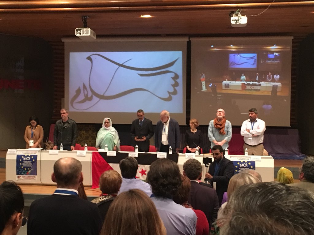 germanlogro's tweet photo. Comienza la #EUCOCO2018
43 años reivindicando la libertad del Sahara, denunciando el expolio de de sus recursos naturales y apoyando el respeto a los DDHH de la Ciudadanía saharaui.
Mañana el @GP_PodemosRioja estará en la manifestación por los derechos comerciales del RADS https://t.co/iPygtDyn5Z