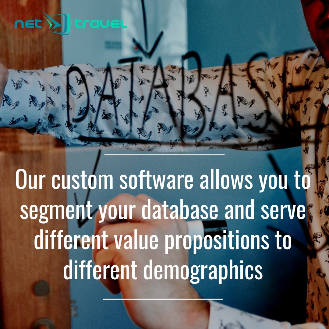 NetTravel_io's tweet photo. Segment your database and serve different value propositions to different demographics. With Net Travel's custom CTA #software, the possibilities are literally endless!
Let’s get started. Schedule an online demo today at  https://t.co/VTvlTRXYrL https://t.co/sNrqXBHPyU