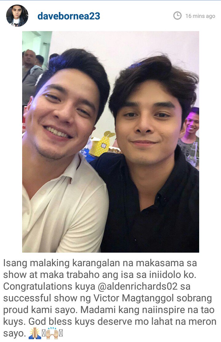 ALDENaticsGSC's tweet photo. "Isang malaking karangalan na makasama sa show at makatrabaho ang isa sa iniidolo ko" - davebornea23
#VMFightForPower
#PANALOsiVictorMagtanggoL https://t.co/aUf5wFXqzK