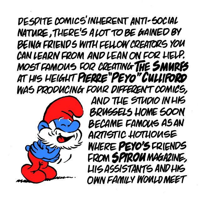 nickprolix's tweet photo. My latest #bullpenbootcamp folks, Peyo with a lesson about surrounding yourself with the kinds of creators you can learn most from. You can read this and the previous 10 Bootcamps over on @brokenfrontier # ##creativity #inspiration #indielife #creativelife #tutorial #motivation https://t.co/nIoKzTDMGX