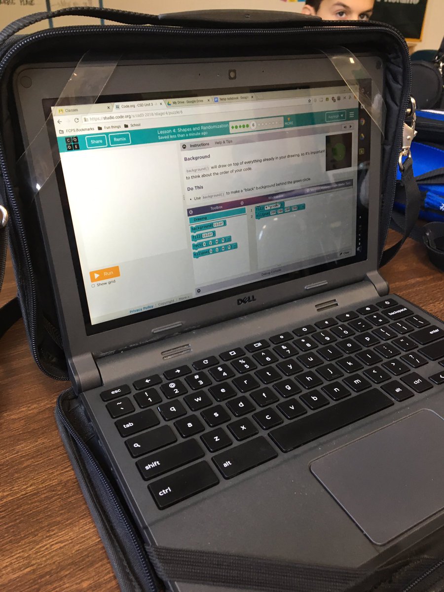 EHainesFCPS's tweet photo. A 2 hour delay on a Friday did not stop students from learning today at @TMSPanthers! Students are writing code in CSI (each doing something different), analyzing catalayze reactions in Science, and blended learning rotations in ELA! https://t.co/joRRoSuuZT