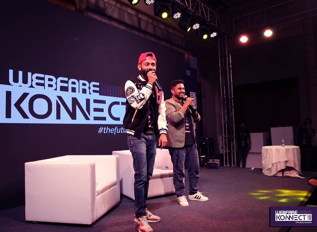 WebFareLive's tweet photo. Abish Mathew and Nikunj Lotia (#BeYouNick) discussing about the Journey of the Comics into the Digital Space at #WebfareKonnect2018. #YehKaunClave #CraveForConclave #KseKonnect  #कseKonnect #LevelUp  #Konnect2018 #Webfare #Conclave #Conference #Speakers #Summit #WFK2k18 #WebFes https://t.co/iyMxi2mwQU