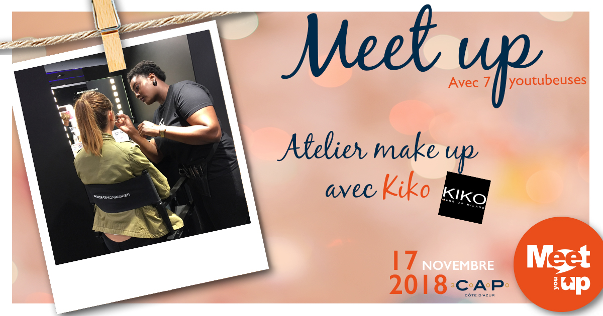 MeetYouUp's tweet photo. 🔸🔶 ATELIER KIKO 🔶🔸
Le 17 novembre participe à un atelier gratuit de maquillage à @CCap3000. Avec les maquilleuses de @KikoMilanoFR  apprends à te maquiller comme une pro.
____
100% gratuit
____
#MeetUp #kiko #maquillage #cotedazurfrance #cap3000 #meetyouup #SaintLaurentduVar https://t.co/2H6TdqL77D