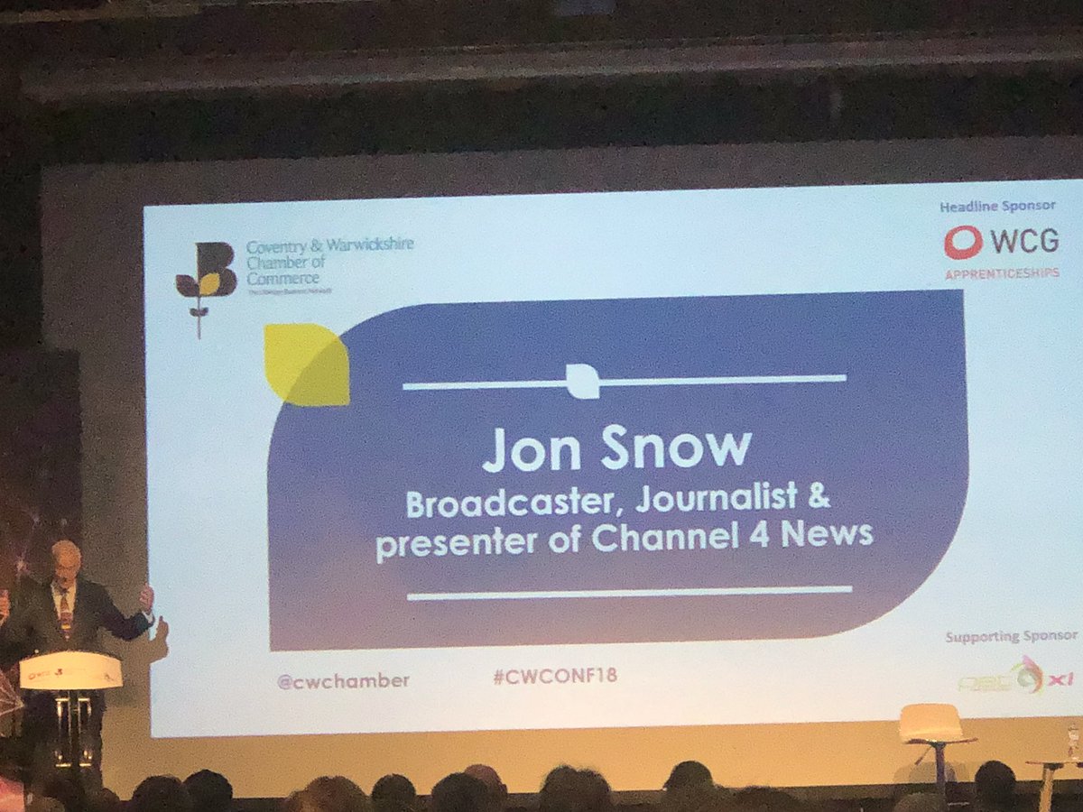 BHBlegal's tweet photo. Great keynote speech from @jonsnowC4 about his background and links to our region including @The_HOEF #CWCONF18 https://t.co/gd0rOduXCA