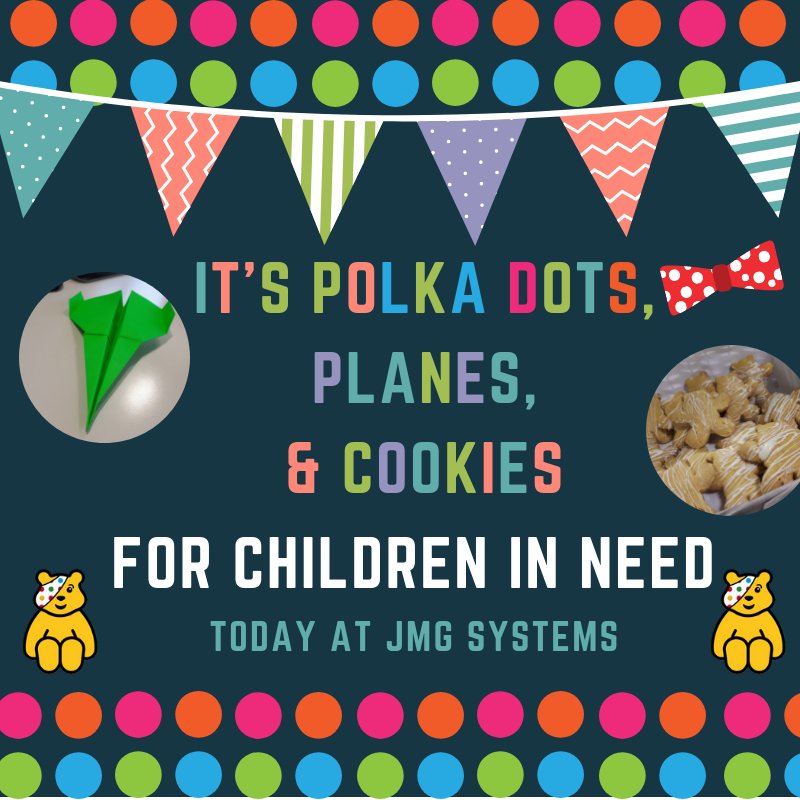 Our competitive sides are in full force today as we prepare for our paper plane challenge later today. Thank you to <a href="/JuniorsDaycare/">Juniors Daycare</a> for our delicious cookies, all to raise money for #childreninneed2018
