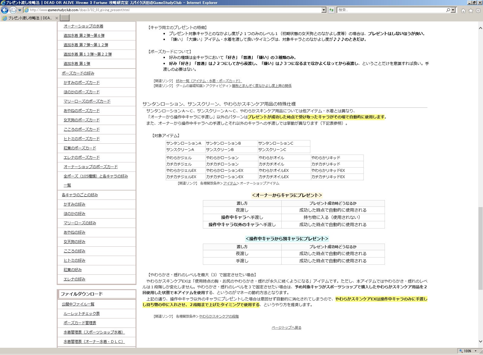 スパイク浜田 Gamestudyclub 消耗品でもあるこれらのアイテムは 操作中キャラ以外のキャラへプレゼントした場合 手渡し 夜渡しに関わらずプレゼント成功時点で使用されます やわらかスキンケアｅｘでやわらかさを最大にしようとしている場合は 自