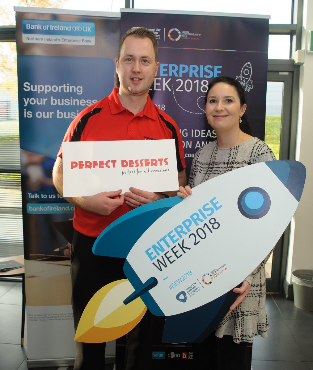 abcb_council's tweet photo. ENTERPRISE WEEK Start a business in a day 10/10 - @CIDO_innovation CEO Cara Dallat with new business start up John Mulholland of Perfect Desserts #gew2018 #ABCEW18 https://t.co/ADQkUVQOPU