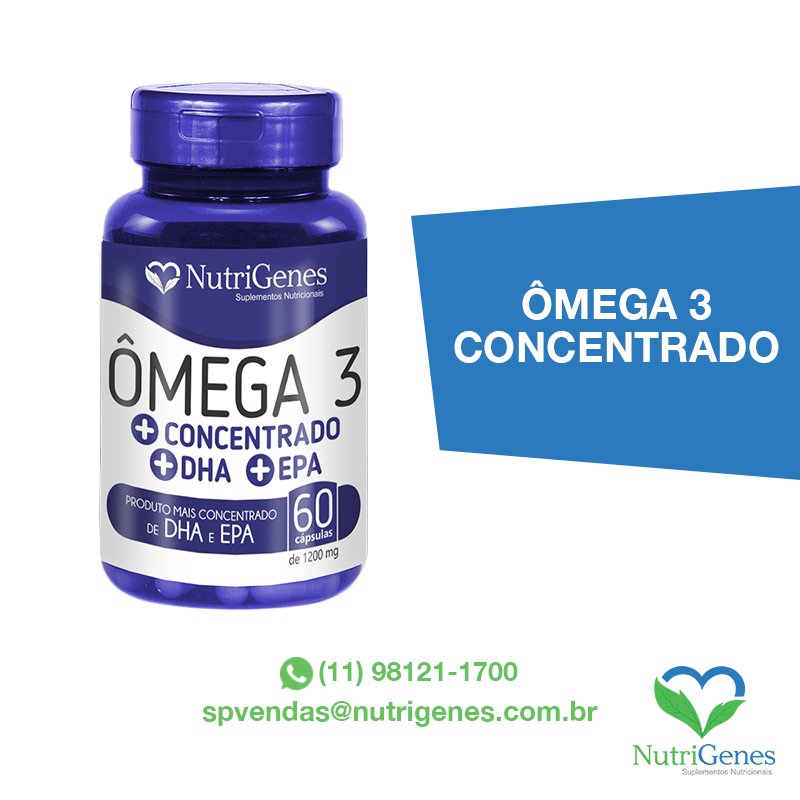 NutrigenesSP's tweet photo. Ômega 3 é um ácido graxo essencial, que ajuda nas funções cardiovasculares e cerebrais. Não é produzido pelo organismo, devendo ser obtido por meio de suplementação nutricional ou da inclusão de peixes e animais marinhos no cardápio. 
Compre já: https://t.co/NmVSnVXkxv https://t.co/e0z9KxceUT