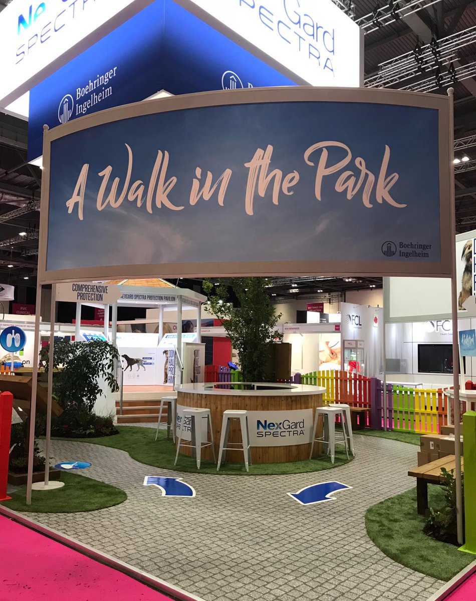 WhiteSpaceC's tweet photo. Just one of our custom built stands at #LondonVetShow this week. Take a walk in the park with @Boehringer https://t.co/dwx8MNVlMM