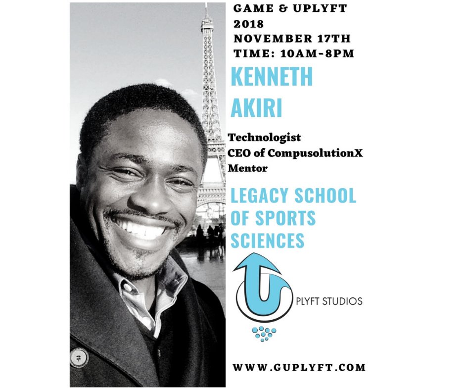 GUplyft's tweet photo. Game & Uplyft 2018 would like to welcome guest speaker Kenneth Akiri!
Kenneth is CEO of @compusolutionX, a full-service IT consulting firm, specializing in Web Design, Information technology, and internet marketing.
https://t.co/P45ANxIia1
#UplyftStudios #compusolutionX #ChamPro https://t.co/vXO8pMdQuj