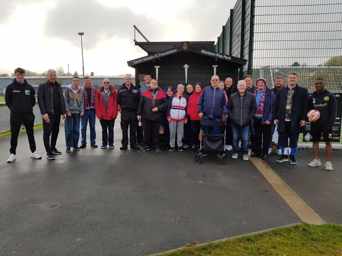 SouthShieldsFC's tweet photo. It was our pleasure to welcome the @wellbeing_4 group to Mariners Park earlier today.

They enjoyed a tour of our facilities, chatted with @ursenemouanda and had a bite to eat afterwards.

The visit was organised by CSO Steve Lorrison from @NPSWestShields.

#ProjectEFL #OneClub https://t.co/ThE4fd5Egm