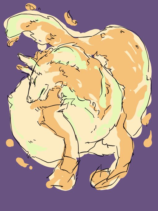 管狐のようなドラゴンのようなやつ描くぞ 