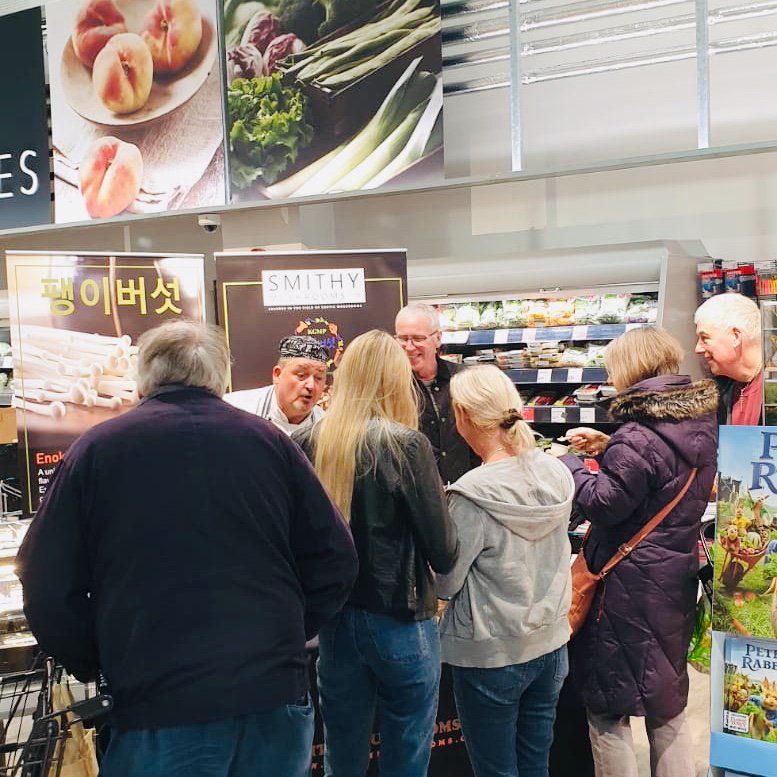 Tasty <a href="/SmithyMushrooms/">Smithy Mushrooms</a> are cooking LIVE right now in your #Burscough store until 3pm today! Paul is creating delicious dishes to for you to try made with their specialty mushrooms 🍄. They’ll be back cooking in Burscough &amp; at #Penwortham tomorrow 11am-3pm (it’s free!)