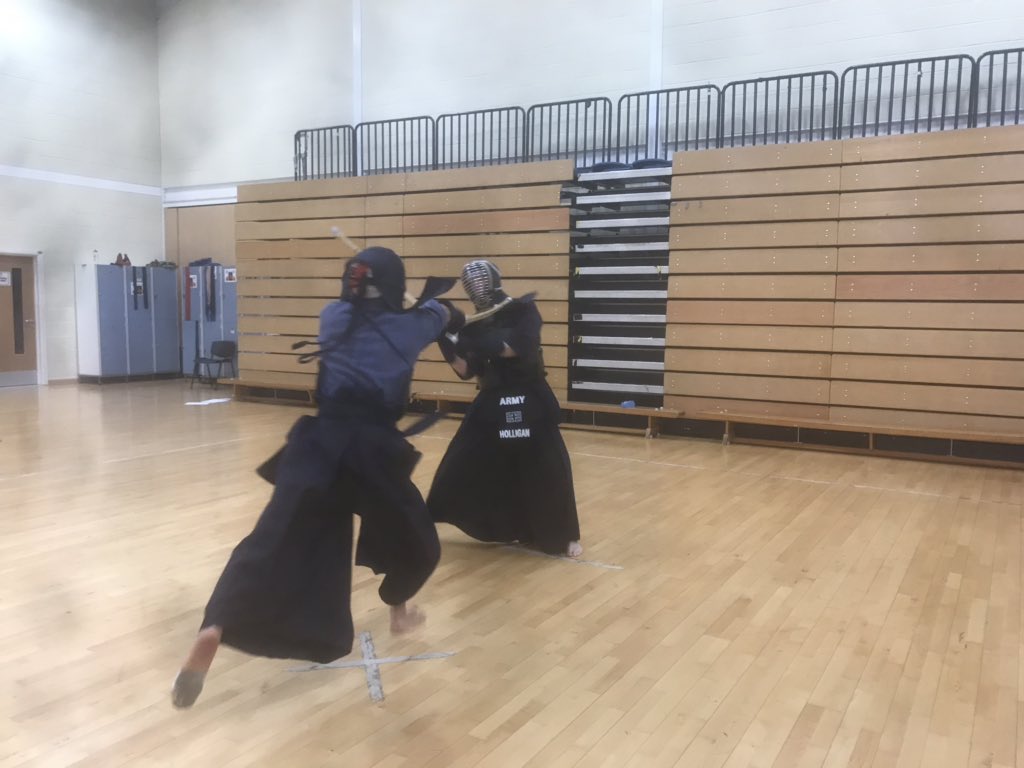 ArmyKendo's tweet photo. @ArmySportASCB @BritishArmy @ArmySportsLTRY Day 3 of the UK Armed forces training for Mumeishi 3 man competition https://t.co/Xfw89A9hKr