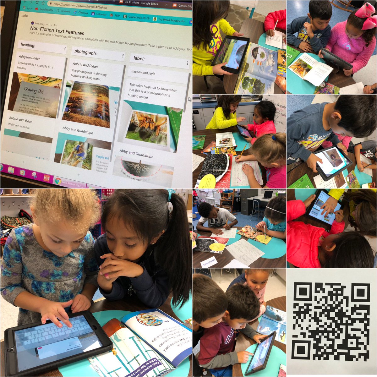mrsmeredithclay's tweet photo. Students using @padlet to identify nonfiction text features and how it contributes to their understanding of the text. #hickoryschools #hpsBlendED #2ndgradeSW #padlet https://t.co/UAxFaFBpCQ