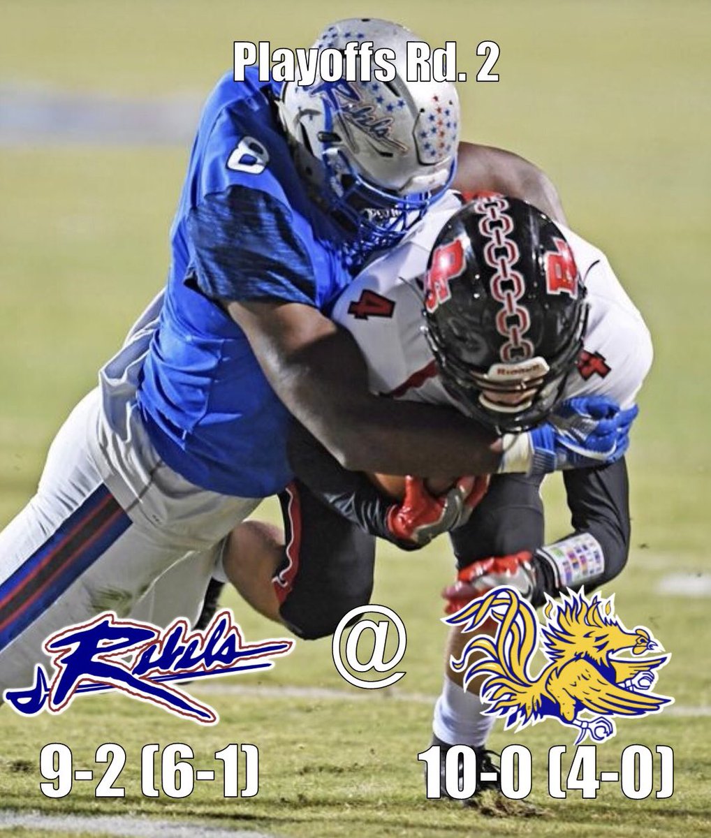 rebelslive_'s tweet photo. Round 2 of playoff Football TONIGHT. On the road against Sumter. Let’s go Rebels 💪🏈 #BeatSumter #ChasingGreatness https://t.co/eW1sJL3Rdd