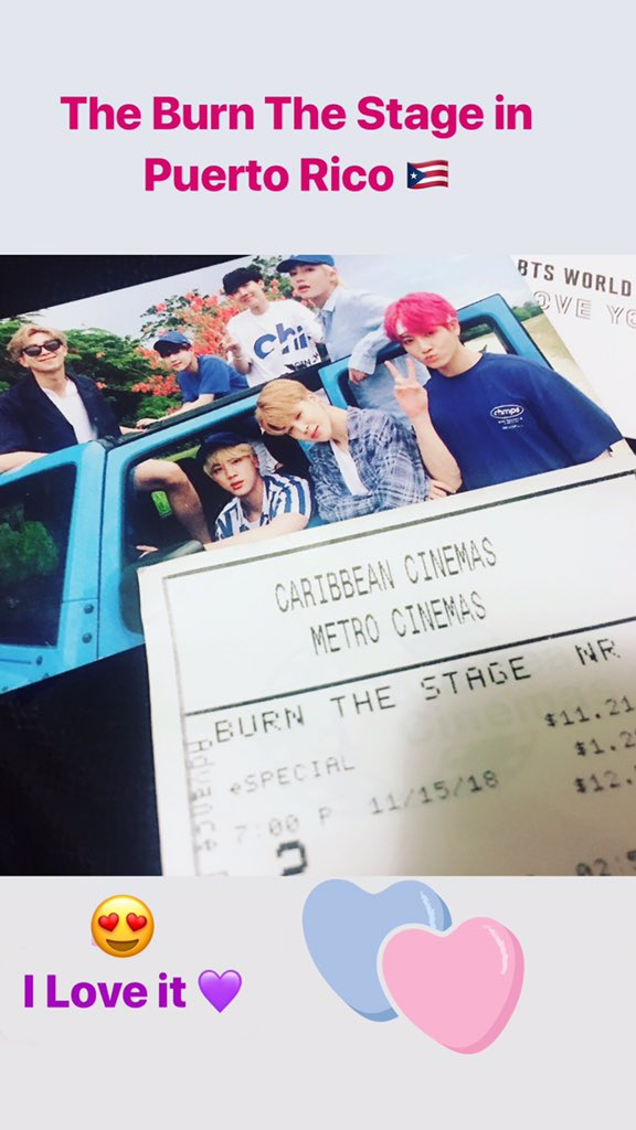 AMASEXY21's tweet photo. #BTS  #BTSEnPuertoRico #TheBurnTheStageMoie #TheBurntheStagePuertoRico  Para mi la Movie Tenía un Mensaje muy Especial sin Importa lo fuerte  fuera la situación sigas Luchando por Tu Sueños, Que las Army Somo El Motor de BTS y también Las Alas para volar 💜🌹@AMASEXY21 @BTS_twt https://t.co/RyQP38GUzR