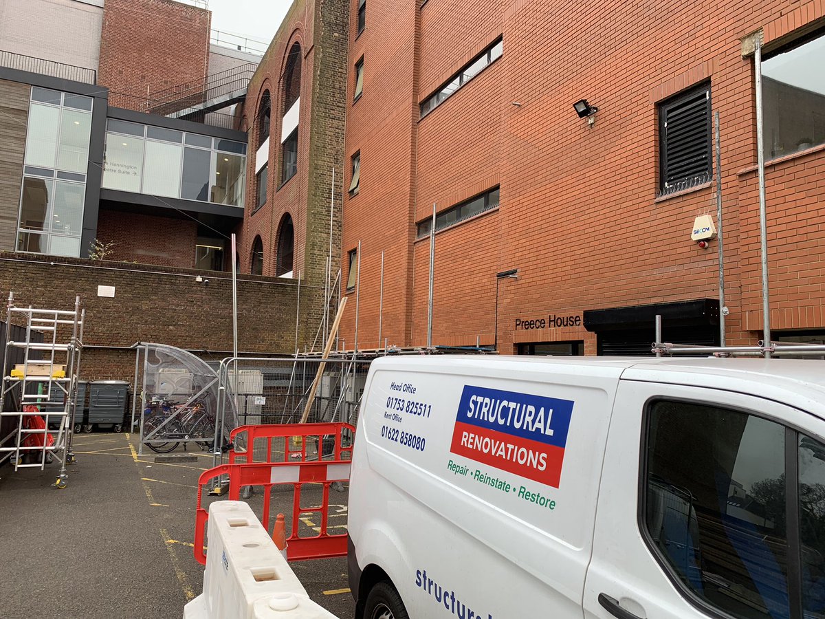 SRL_London's tweet photo. Mobilisation of a new site in #Hove to carry out #masonry and #concreterepairs to an office building. #flexcrete #RepairReinstateRestore https://t.co/OkdM7zPYyN