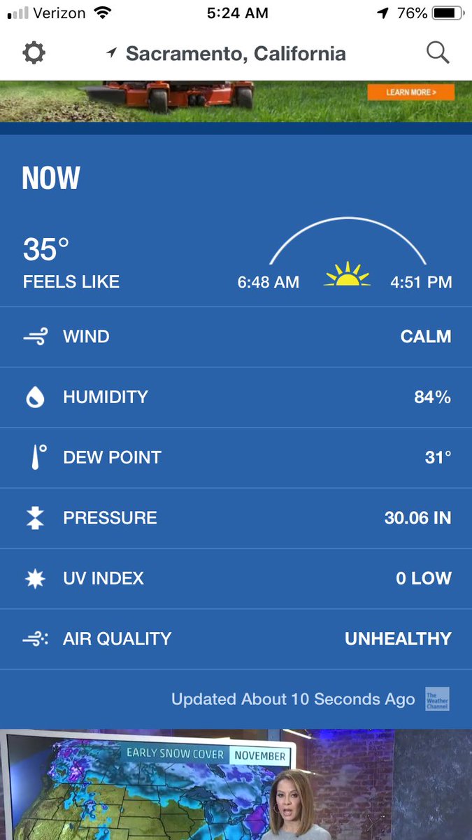 NolanJacobsen's tweet photo. After 7 straight days of the smoke and between unlealthy to very unhealthy air quality #tgif https://t.co/eey9WYOA8m
