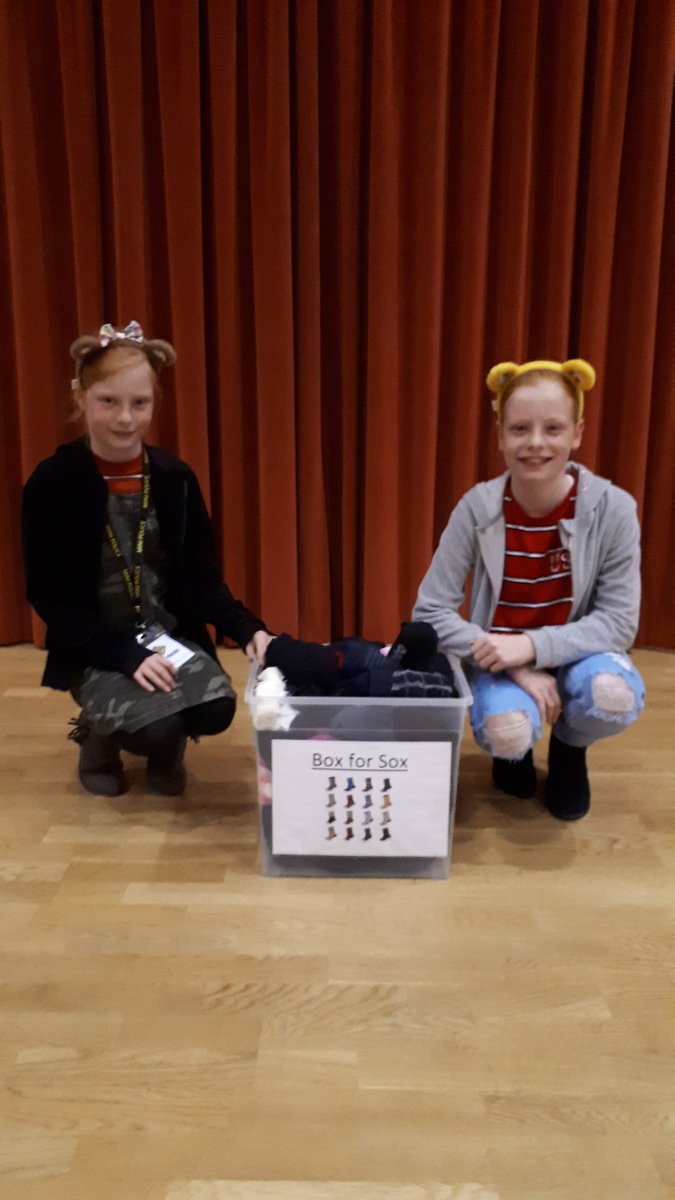 YMCA_Nomad's tweet photo. A huge thank you to Rosy and Poppy @PrioryWitham who have been asking people to donate a pair of socks for their Box which they have now donated as part of their #genrosity day at school! #ThankYou https://t.co/nxoVDriwyz