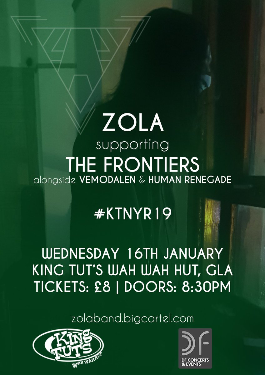 we play <a href="/kingtuts/">King Tut's Wah Wah Hut</a> supporting <a href="/frontiers_the/">The Frontiers</a> on Wednesday the 16th of January for #KTNYR19

tix here: zolaband.bigcartel.com/product/zola-l…

❤