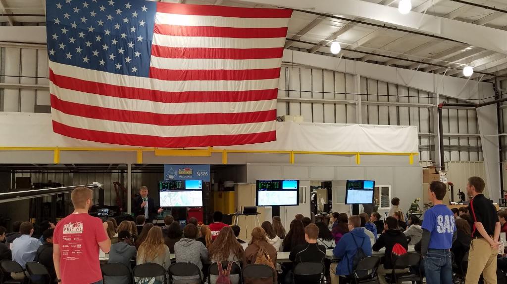 SASeducator's tweet photo. Kicking off #DataOnTheFly at @RDUAirport with @NCDOT Aviation Director @walston_bobby + @ApexHighSchool students! #FAA @WCPSS #STEM #CTE #Careers @SASsoftware #data #WhatStartsHereChangesEverything https://t.co/0sYhfSKviQ