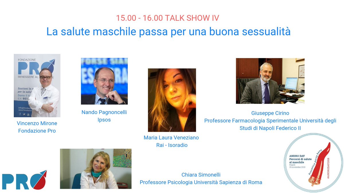 Fond_Pro's tweet photo. Il IV talk sarà dedicato al tema della #sessualità
Il #19novembre ti aspettiamo per il nostro #AndroDay!
Chi interverrà? Ecco i relatori! https://t.co/Cuz6XuJBRo