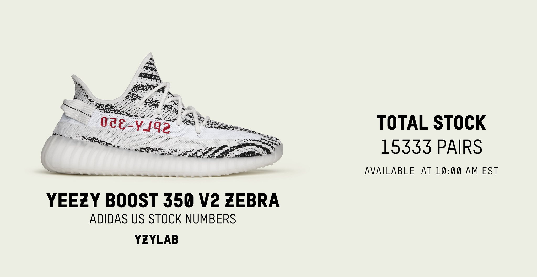 yeezy zebra stock numbers