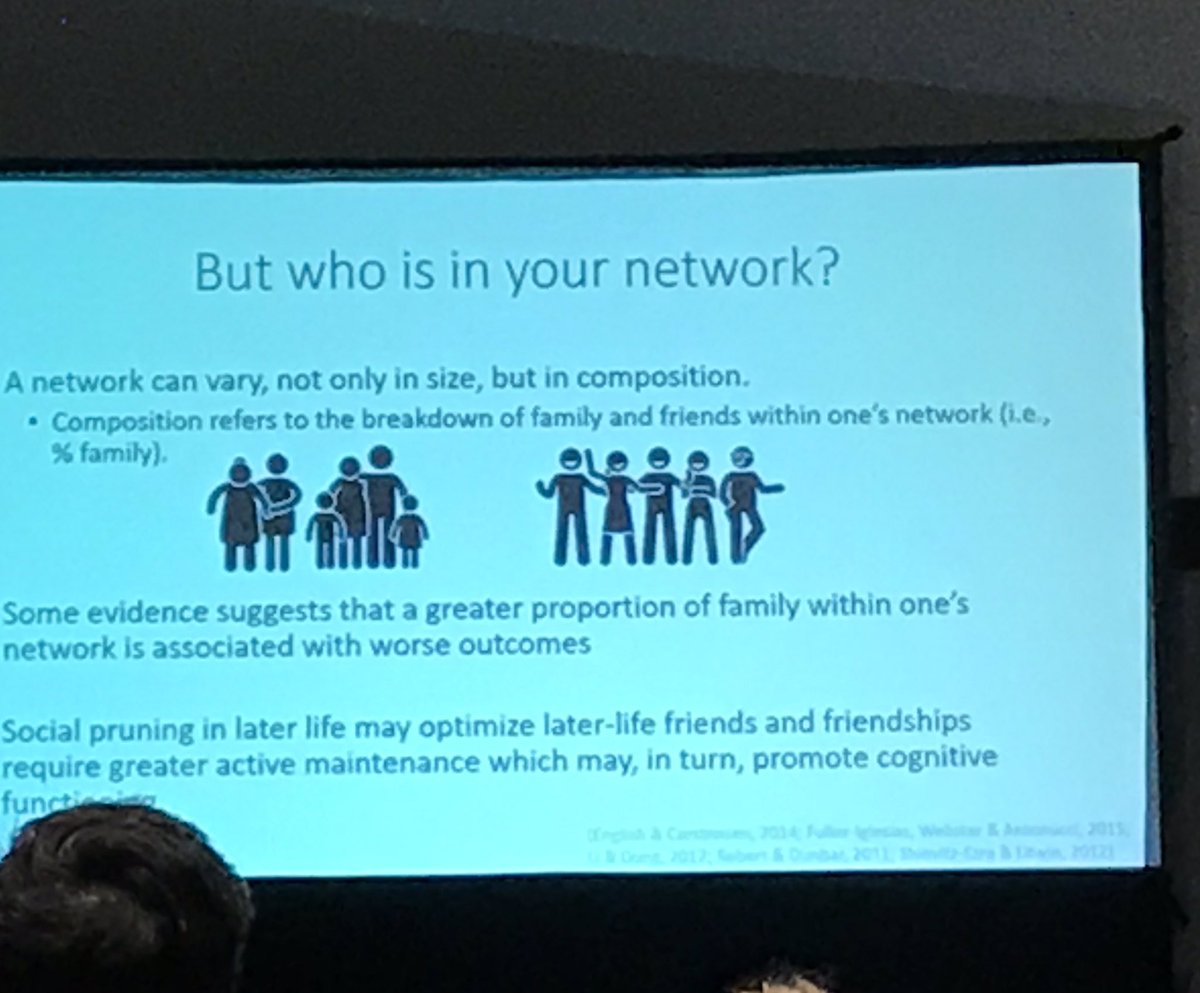 KoehlyLaura's tweet photo. It is not just about network size... #NeikaSharifian shares her work on how social networks are associated with cognitive functioning in later life. #NetworkScience #WomenInNetworkScience https://t.co/6hGhtH3Dpt