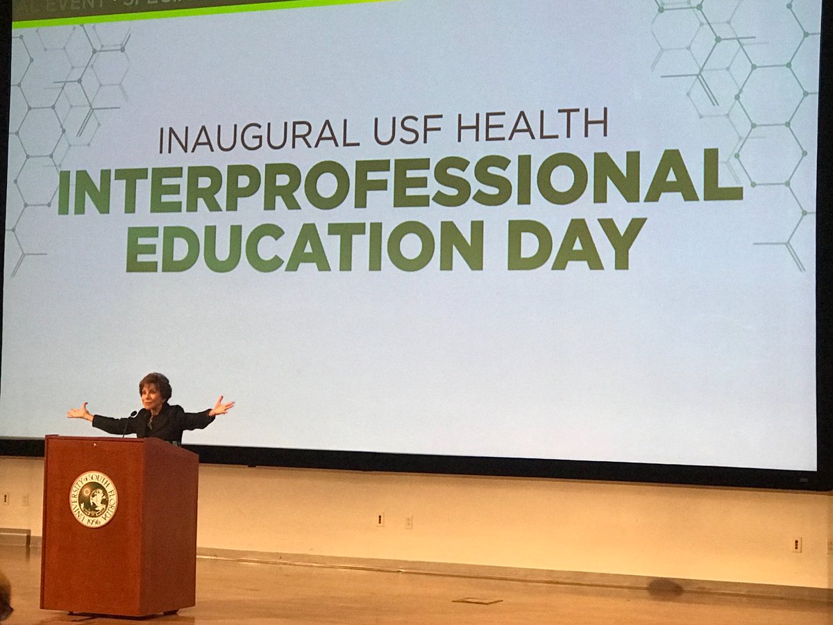USFHealth's tweet image. #USFSystem President Dr. Judy Genshaft opens the inaugural USF Health Interprofessional Education Day! #MakingLifeBetter #ipeday2018 #Friyay